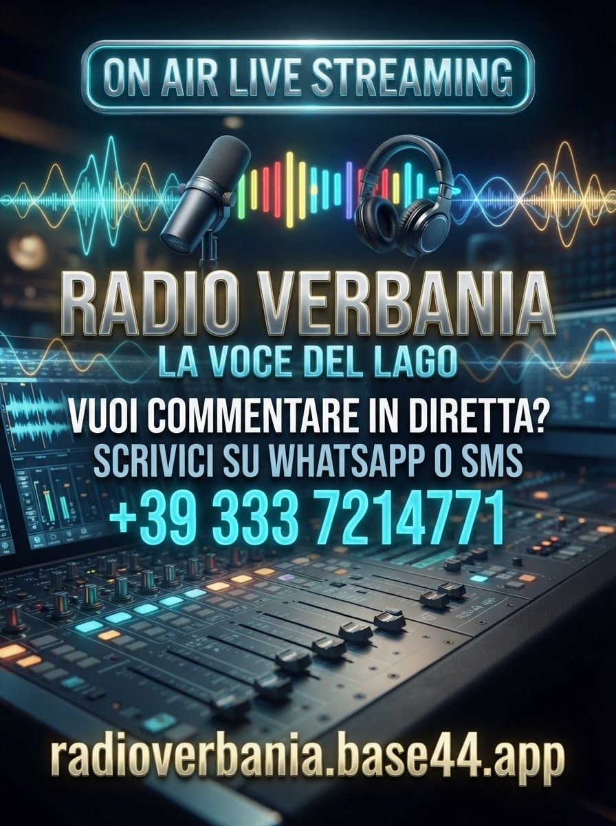 Sfondo blu con icone WhatsApp e SMS, testo “Vuoi commentare in diretta?” e numero +39 333-7214771.